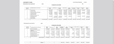 Imagen del pdf de la página web del ayuntamiento Resumen ejecución presupuesto 2024