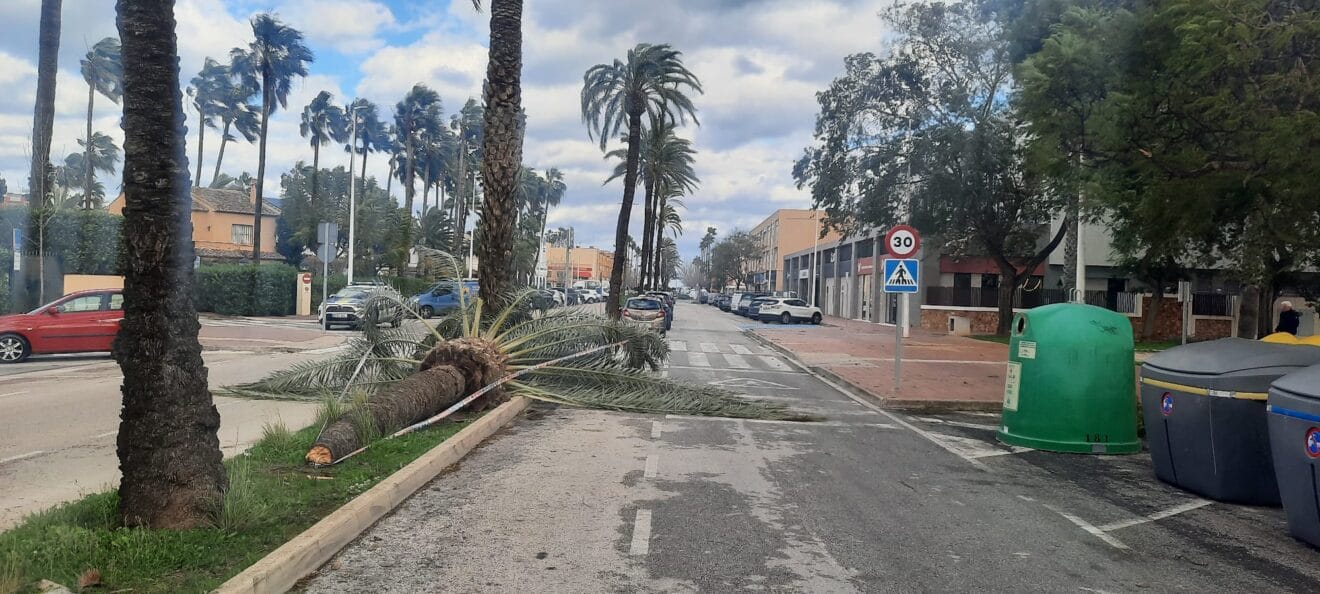 Incidentes a causa del fuerte viento en Xàbia