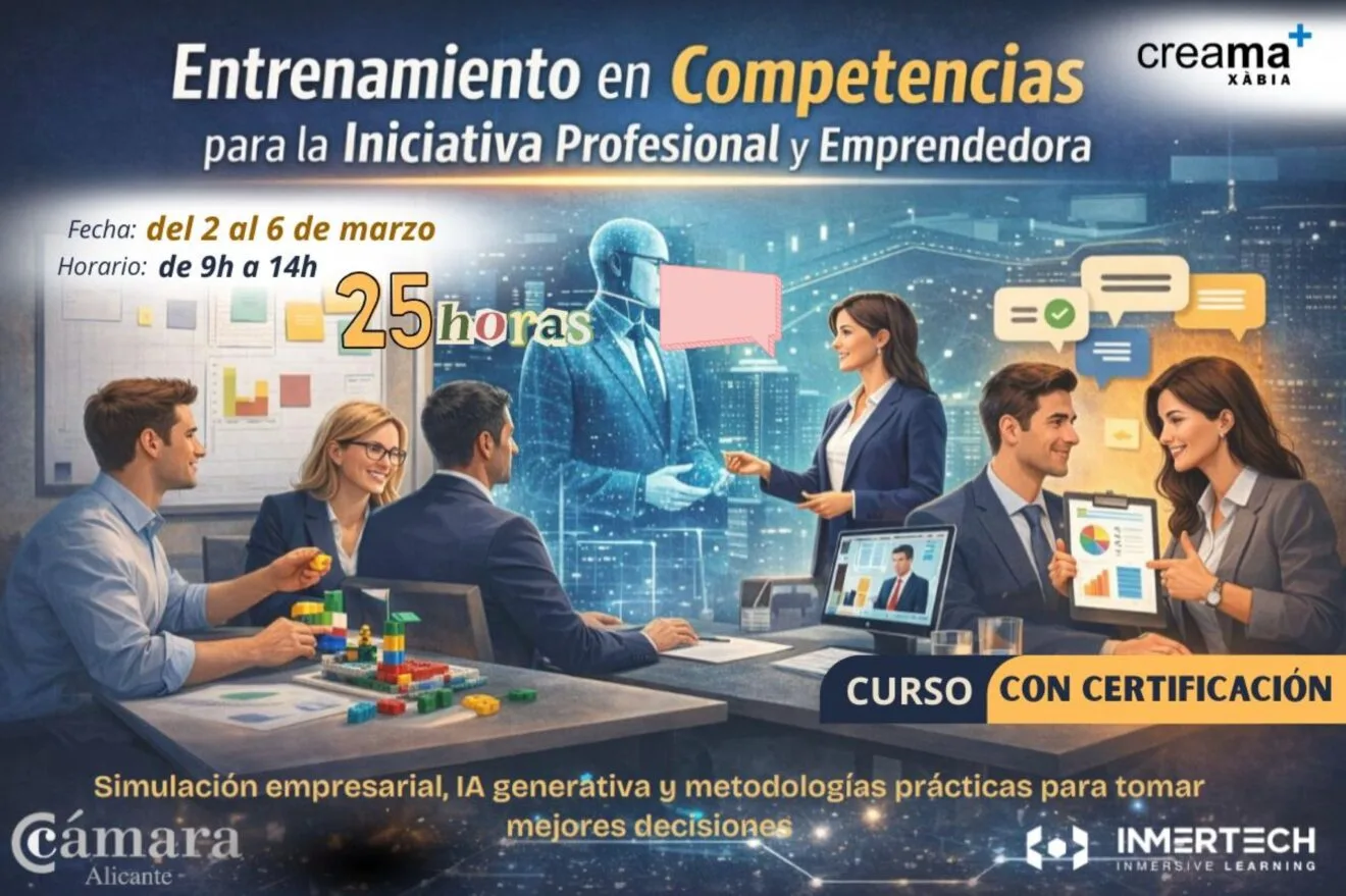 Cartell del curs gratuït «Entrenament en Competències per a la Iniciativa Professional i Emprenedora»