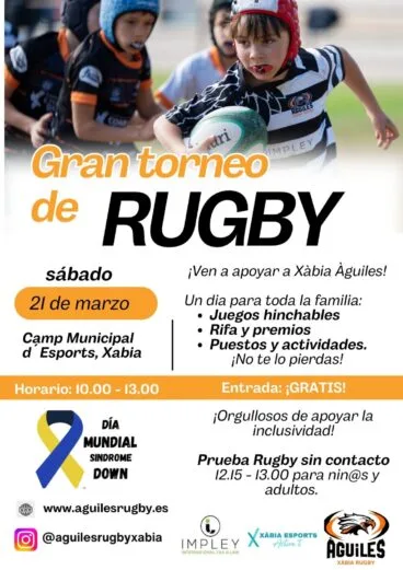 Cartel del torneo de Rugby en Xàbia