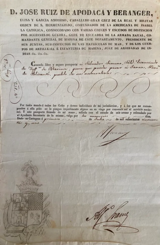 Imagen: Documento de permiso militar. Foto archivo particular