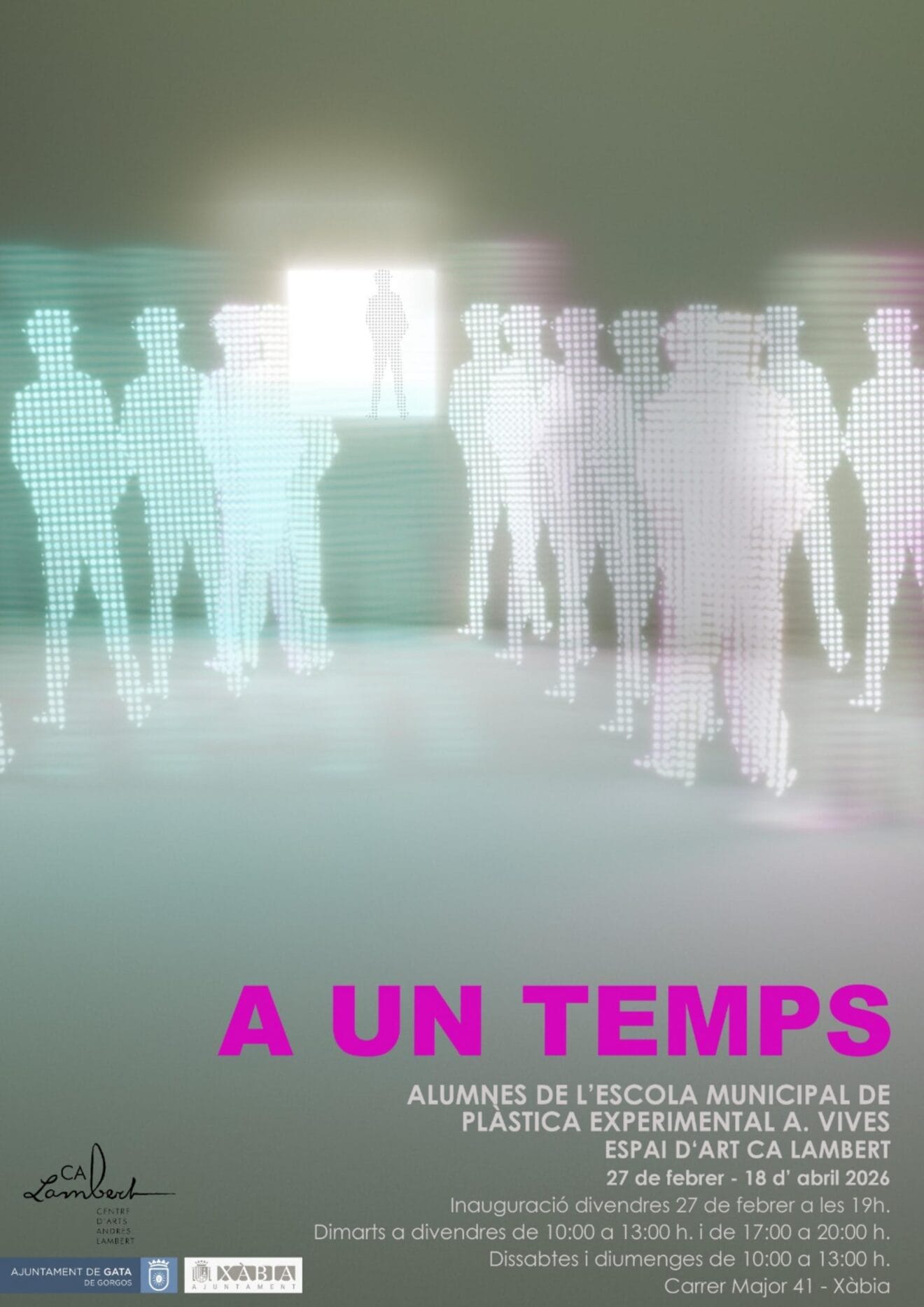 Cartel de la exposición "A UN TEMPS" de la Escuela Municipal de Plástica Experimental A. Vives