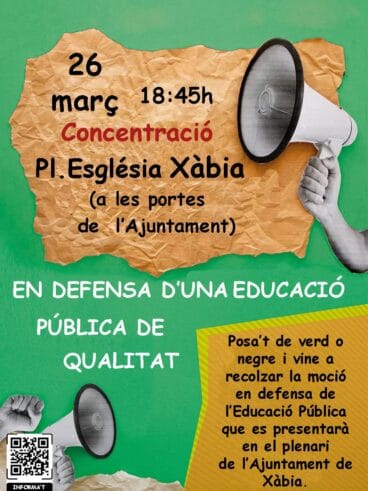 Cartel de la concentración de profesorado