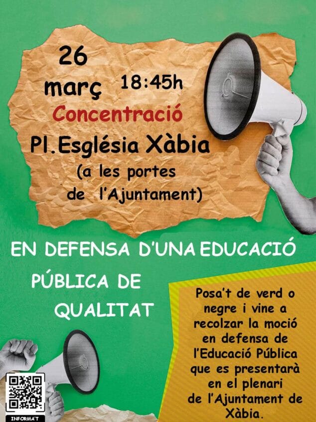 Imagen: Cartel de la concentración de profesorado