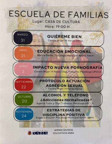 Cartel de las charlas de l’Escola de Famílies