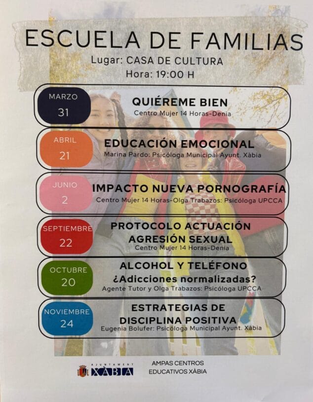 Imagen: Cartel de las charlas de l'Escola de Famílies