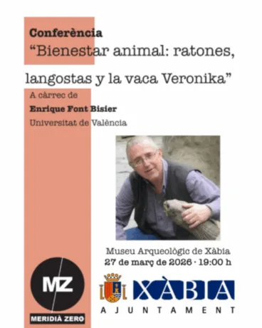 Cartel de la conferencia sobre bienestar animal en Xàbia