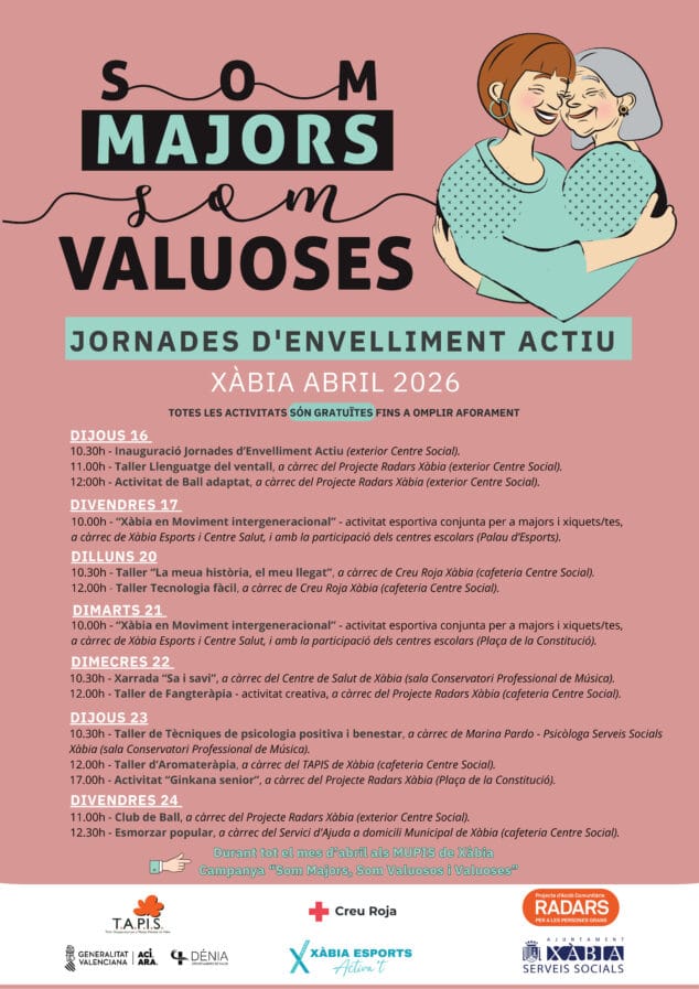 Imagen: Cartel de la programación de las Jornadas de Envejecimiento activo