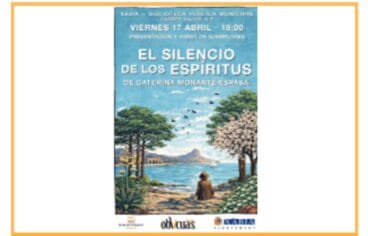 Cartel de la presentación del libro «El silencio de los espíritus» de Caterina Morante en Xàbia