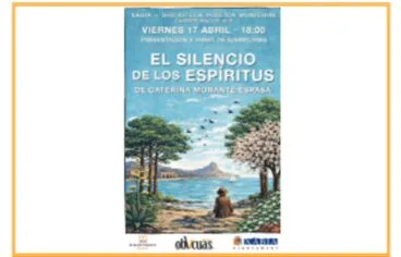 Cartel de la presentación del libro «El silencio de los espíritus» de Caterina Morante en Xàbia
