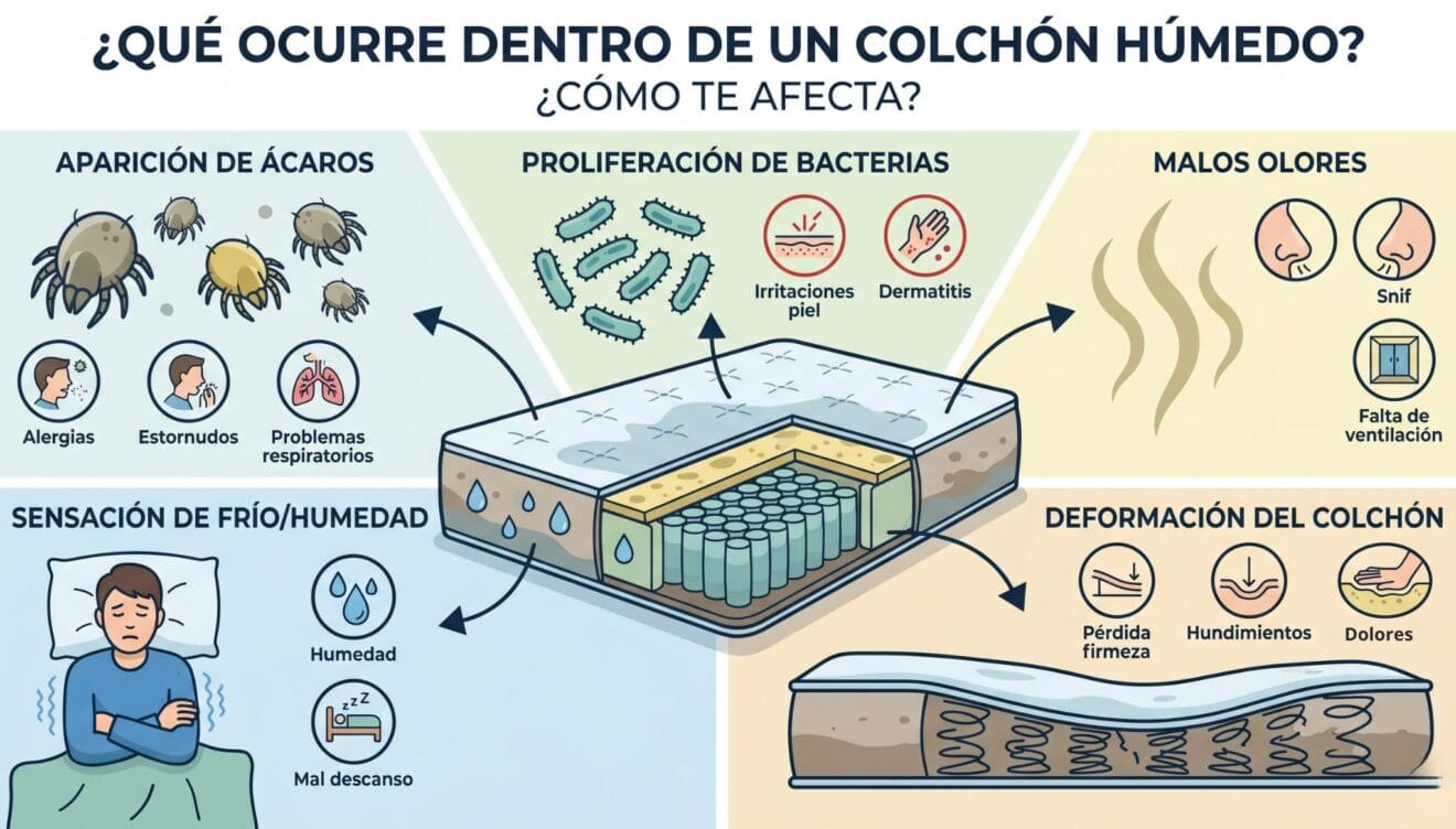 ¿Qué ocurre dentro de un colchón?