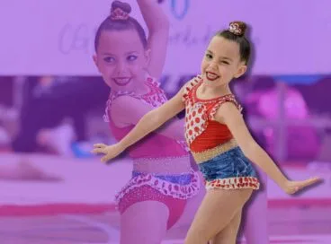 Cartel promocional de la gimnasta Iris Fernández para el Campeonato de España Base Individual Oviedo 2026, categoría Prebenjamín Base Individual, con el logo del Club Gimnàstica Rítmica Xàbia.
