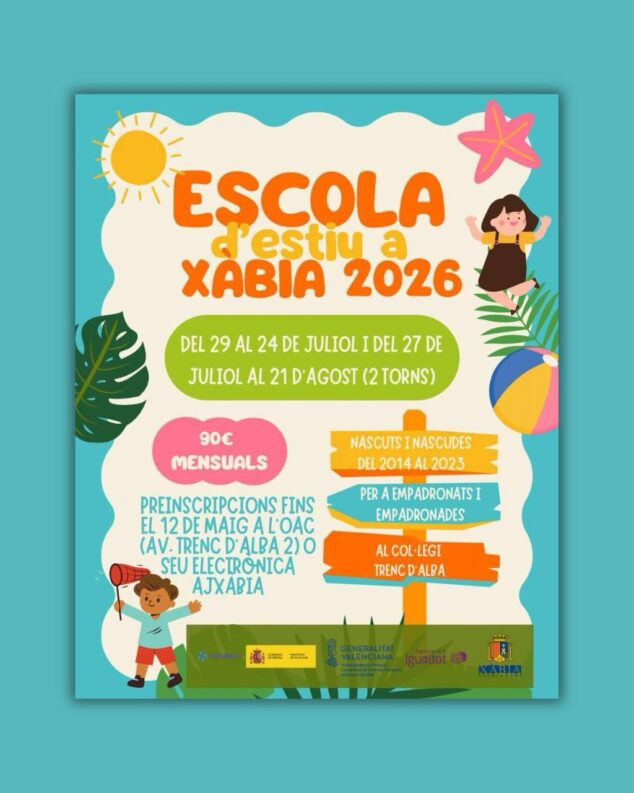 Imagen: Cartel Escola Estiu Xàbia 2026