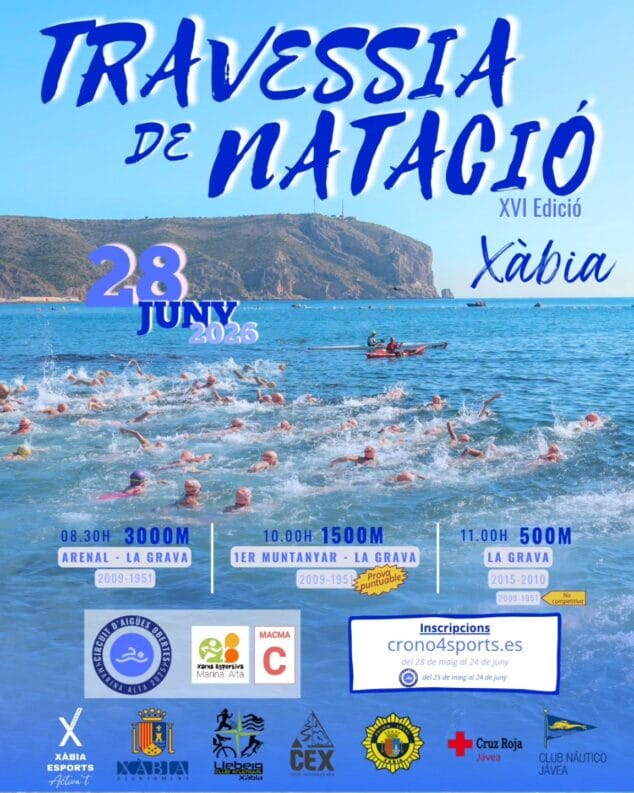 Imagen: Cartel travesia a nado Xàbia