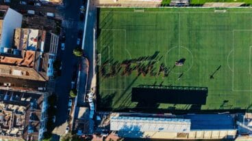 Vista aérea de la clausura de temporada del CD Jávea