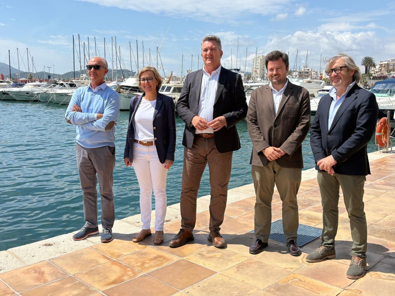 Visita de Vicente Martínez Mus al puerto de Xàbia