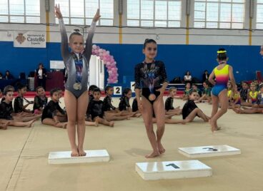 Gimnastas del CD Montgó de Xàbia en el podio de Castellón