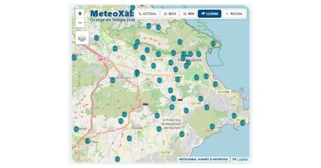 Imagen: Mapa de las estaciones meteorológicas de la comarca