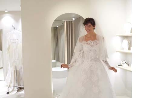 Imagen: Marta Ortiz con un vestido de novia Foto IG Marta Ortiz