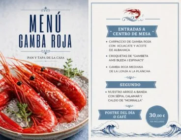 Menú de Gamba Roja en Amarre 152