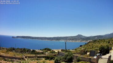 Vista de la webcam de la bahía de Xàbia