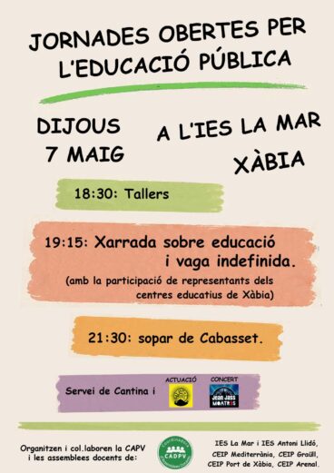 Cartel de la Jornada Abierta en defensa de la Educación Pública