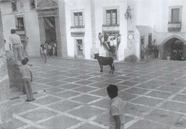 Imagen: Bous a la Plaça de l'esglèsia. Any 1974 | Foto Arxiu Municipal de Xàbia