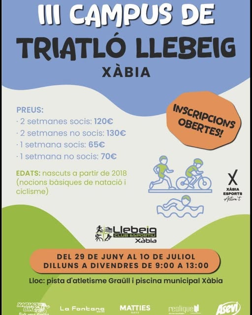 Imagen: Cartel del Campus de Triatló para niños del CE Llebeig Xàbia
