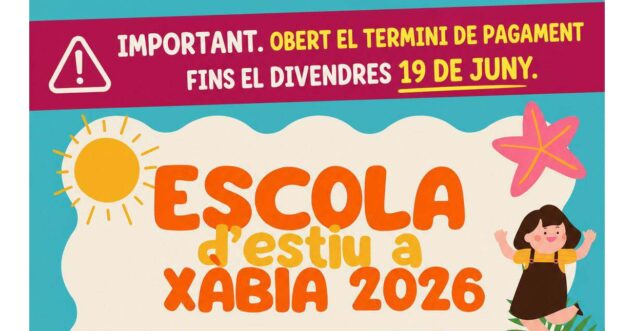 Imagen: Cartel Escuela de Verano Xàbia 2026-