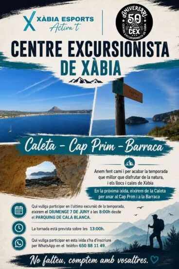 Cartel de la excursión a Cap Prim y la Barraca del CEX