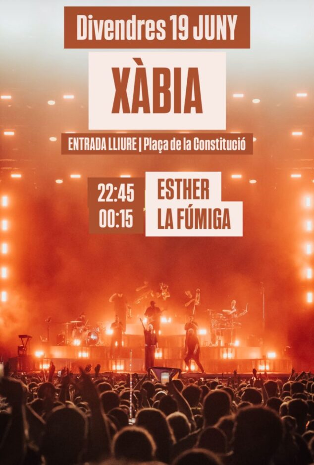 Imagen: Cartel horarios conciertos Xàbia