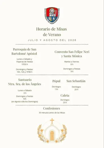 Horario Misas Verano 2026 Xàbia