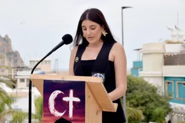 Mónica Leal en la presentación del Llibre Fester de Moros i Cristians