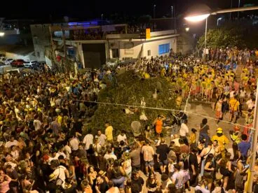 Foguera de Trastos Vells en la Nit dels Focs Xàbia 2026
