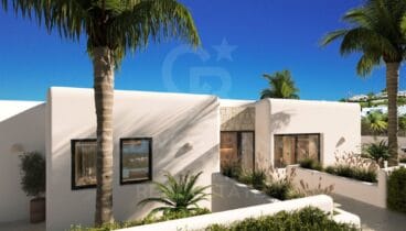 Parcela de 1.000 m² con zonas ajardinadas de diseño limpio