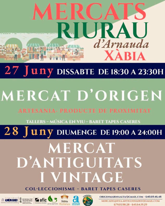 Bild: Programmierung des Mercat del Riurau de Xàbia für Juni 2026