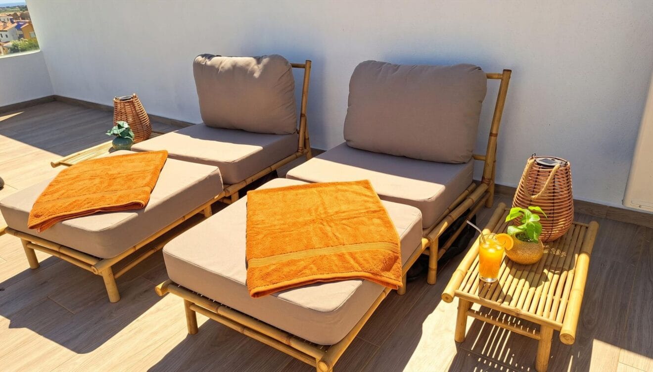Tomar el sol en el rooftop