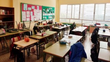 Aula de un centro escolar de Xàbia