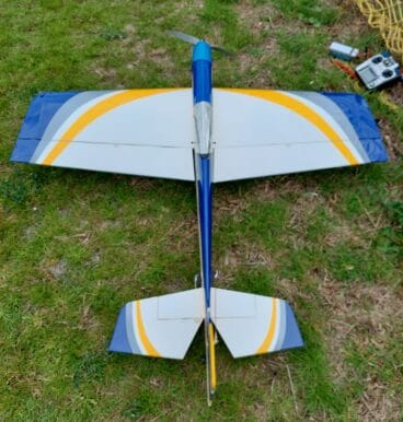 Avión de aeromodelismo con el que compitió en 2025
