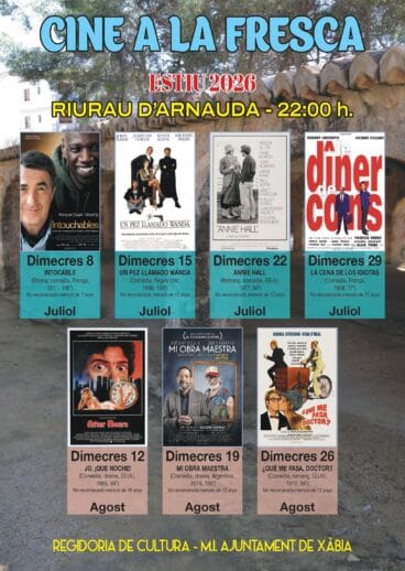 Cartel del ciclo «Cine a la Fresca» en Xàbia 2026