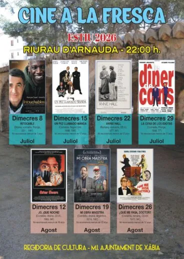 Cartel del ciclo «Cine a la Fresca» en Xàbia 2026