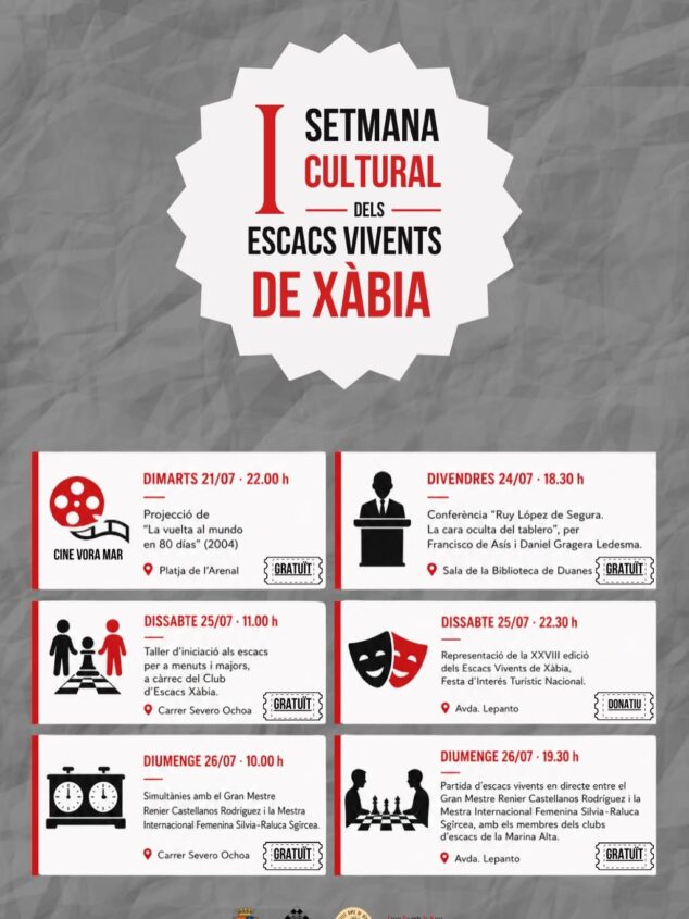 Imagen: Cartel de la I Semana Cultural del Ajedrez Viviente de Xàbia