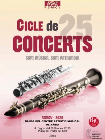 Cartel del Concierto de la Banda del Centre Artístic Musical de Xàbia