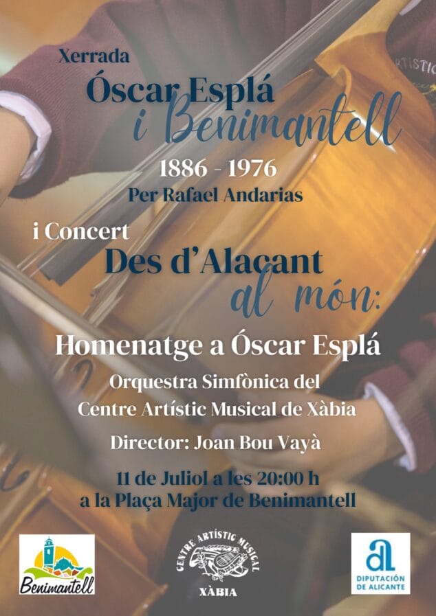 Imagen: Cartel del concierto de la Orquesta Sinfónica de Xàbia en Benimantell