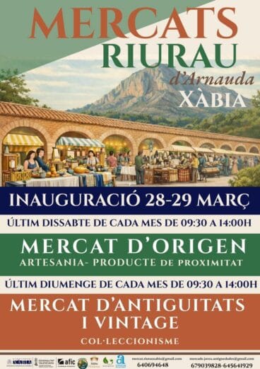 Cartel de los mercados en el Riurau d’Arnauda de Xàbia