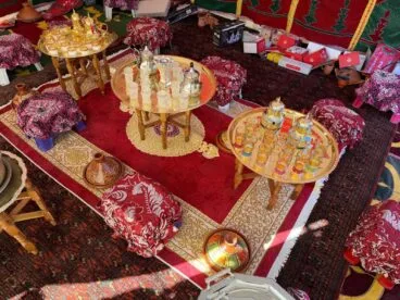 Espacio de té en el stand de Marruecos