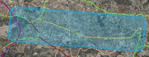 Imagen: Mapa de la actuación del vial a la entrada de Xàbia