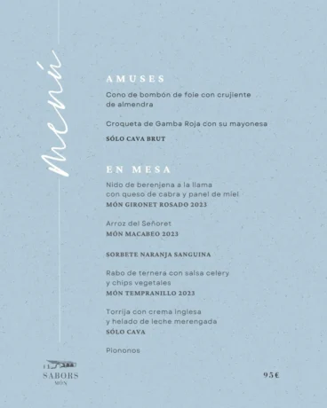 Menú Opera & Dine