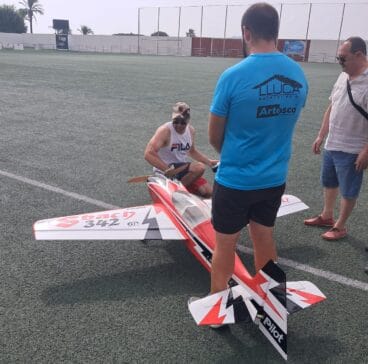 Momento de la exhibición del vuelo