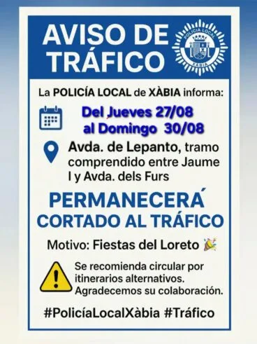 Corte de tráfico en un tramo de Duanes de la Mar